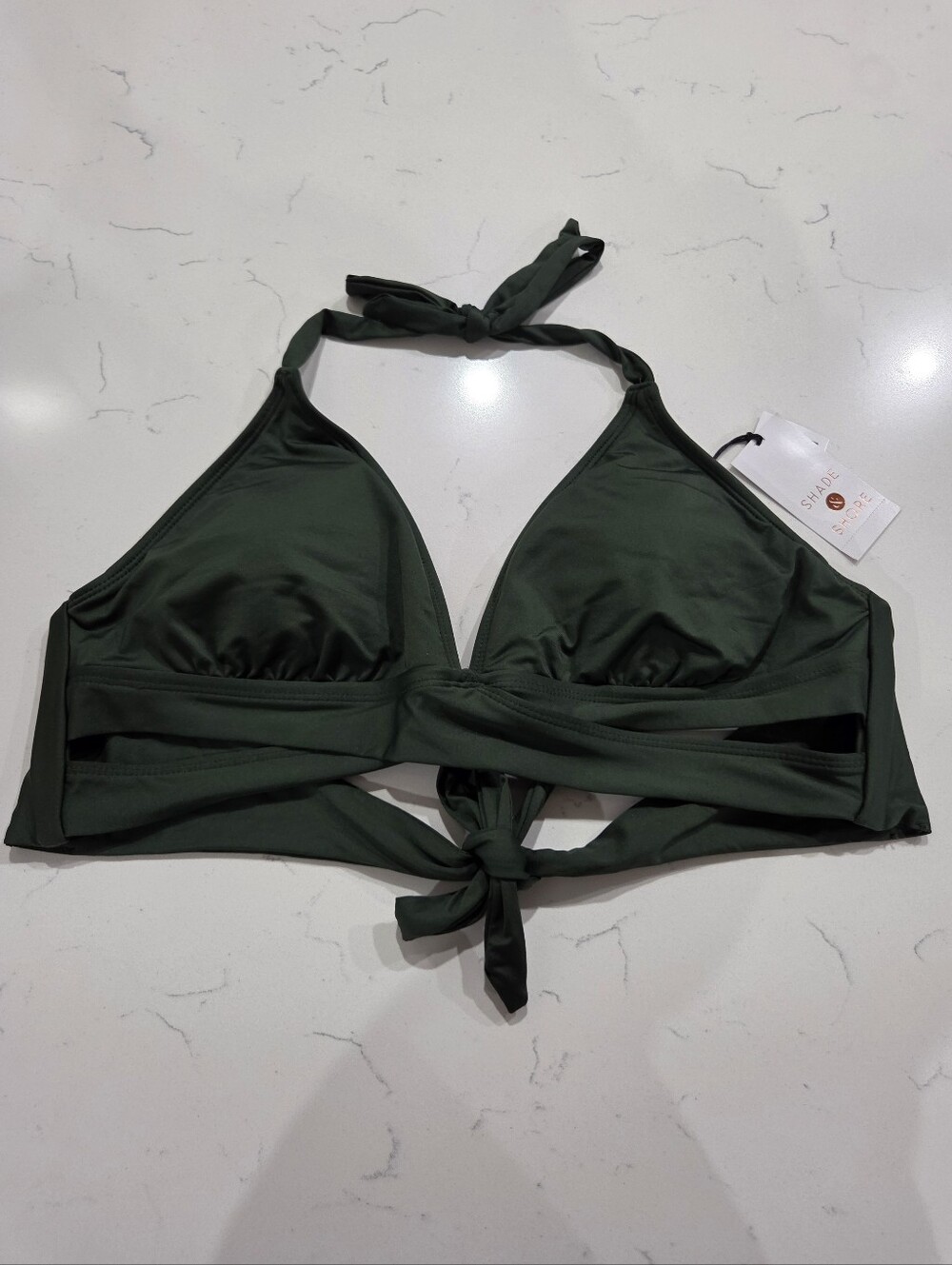 Women’s Olive Green Halter Bikini Top